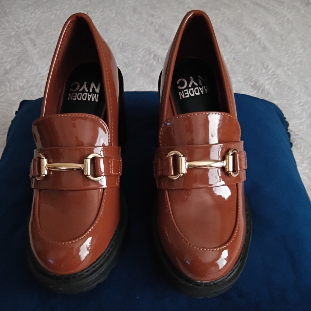 Steve Madden Brown Patent Leather Loafers